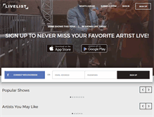 Tablet Screenshot of livelist.com